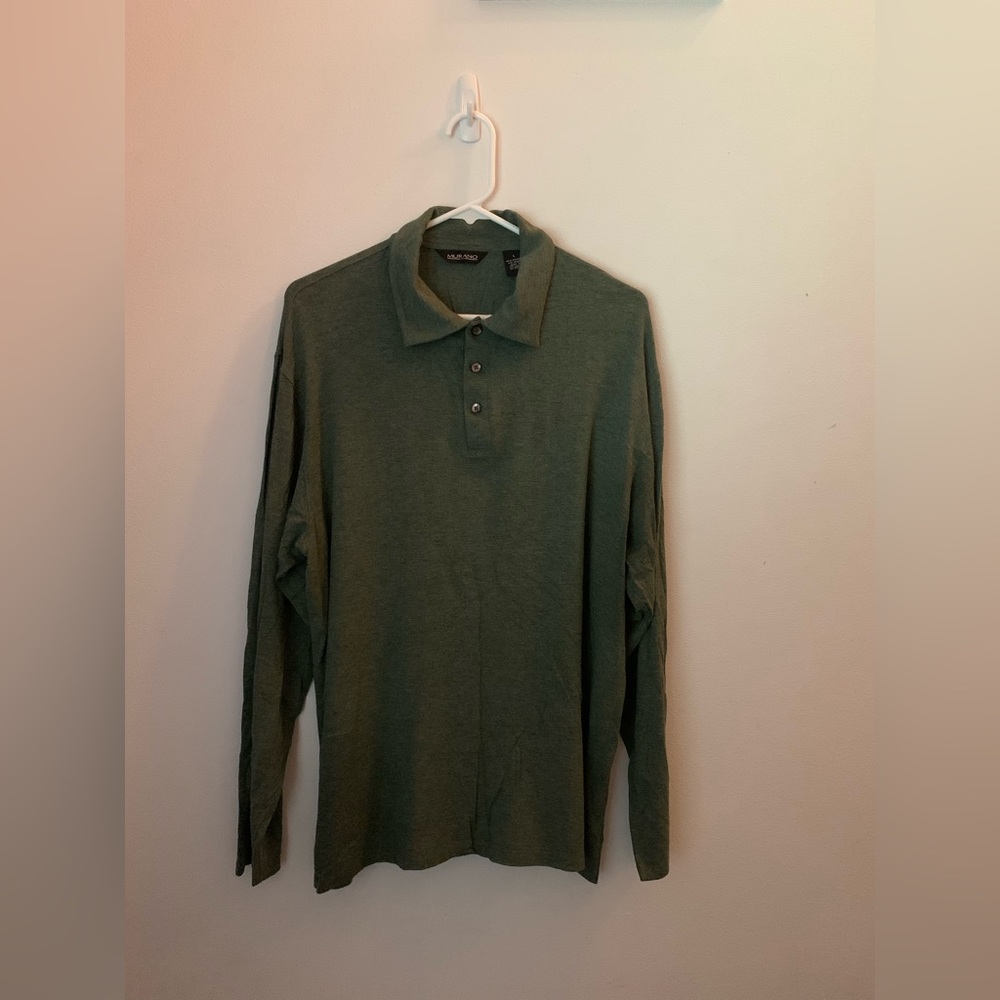 Murano Green Polo Shirt Classic Knit Design